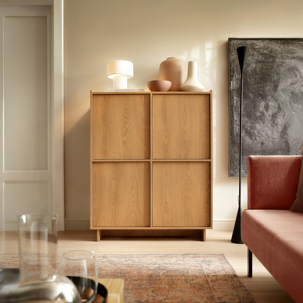 KOMMODE: karamellfarbene Eiche, 98 x 124 x 39 cm - Braun, Holzwerkstoff (98/124/39cm) - 3XE LIVING