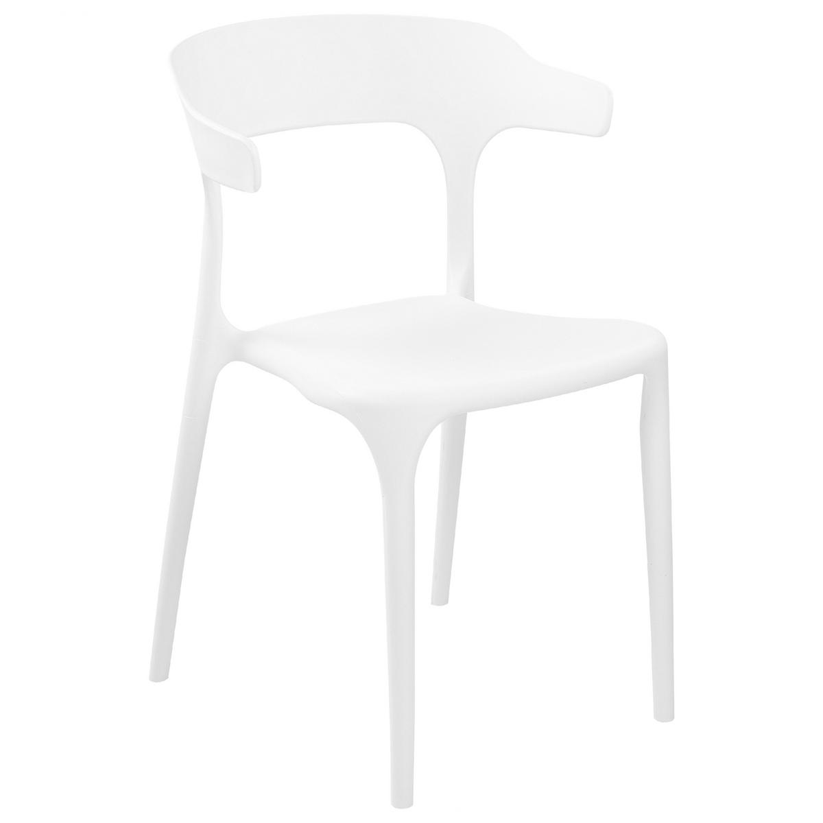 GARTENSTÜHLE 8er-Set Kunststoff weiß Gubbio - Weiß, Kunststoff (50/76/49cm) - Beliani