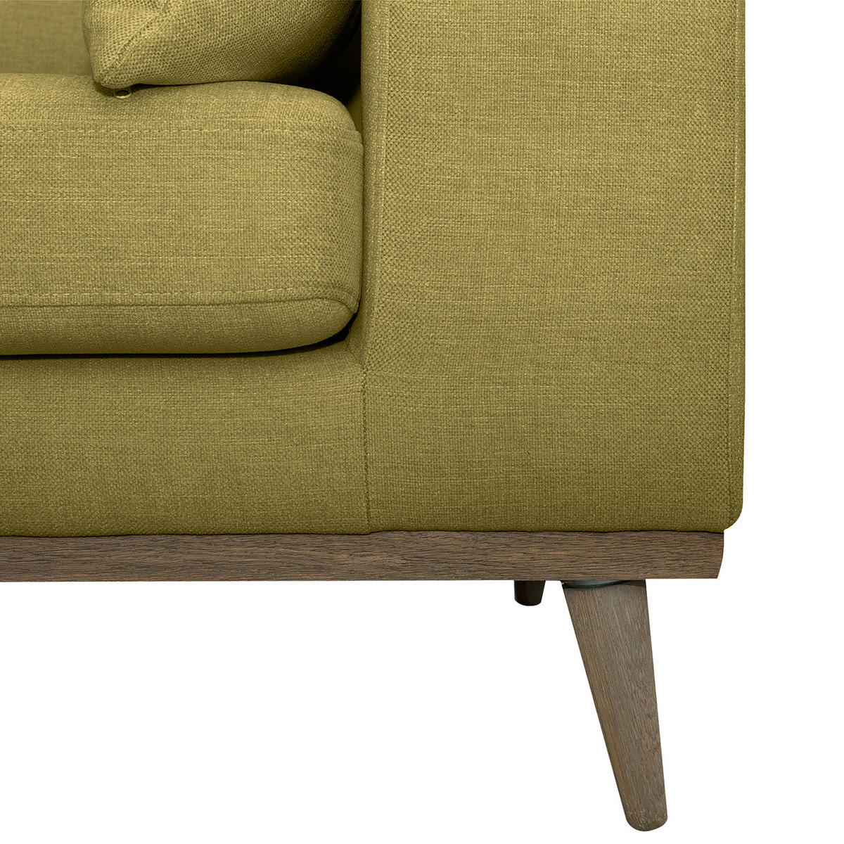 ECKSOFA mit Longchair - Eichefarben/Olivgrün, Eichenholz/Textil (281/153cm) - home24
