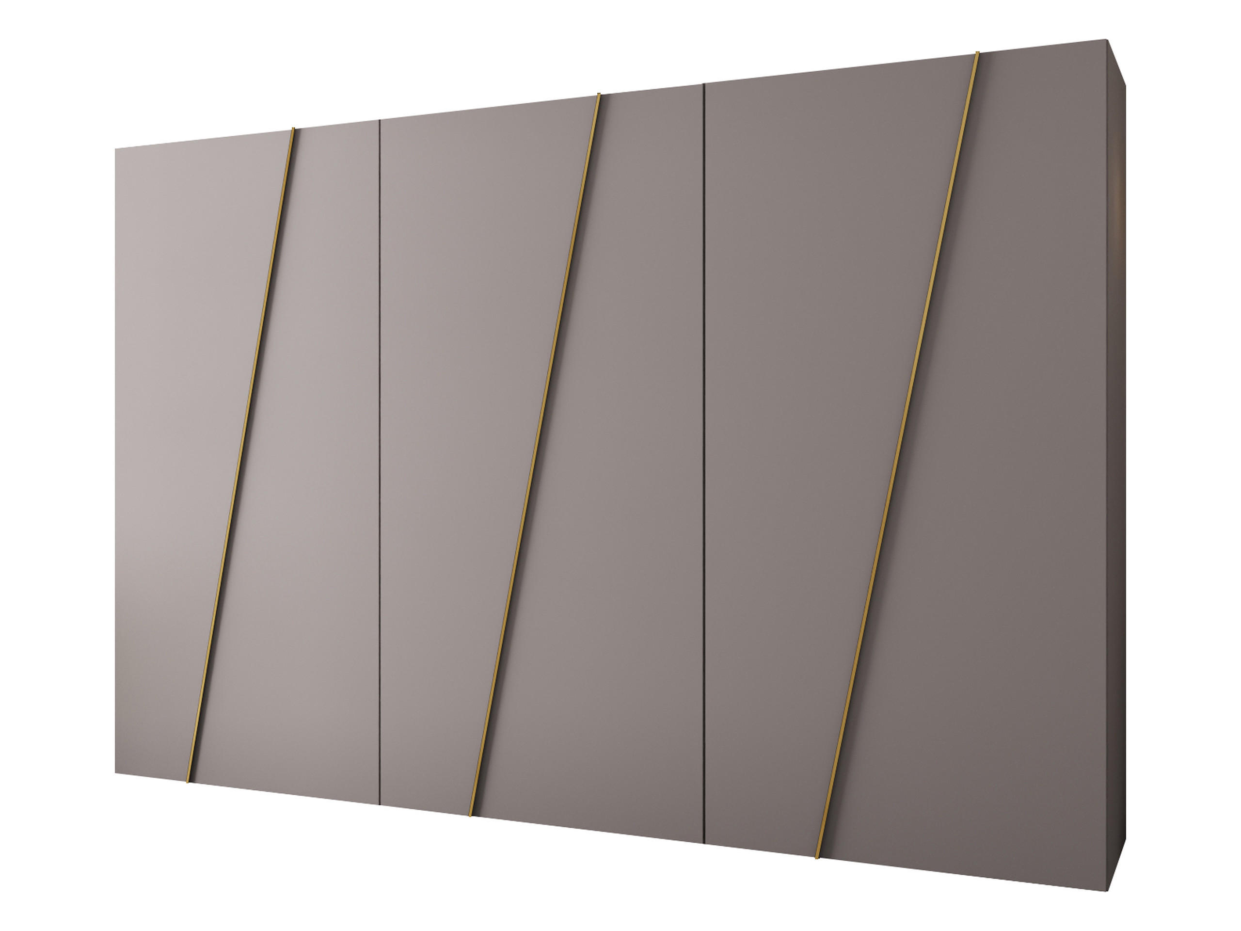DREHTÜRENSCHRANK Zen 300 cm - Kaschmir/Goldfarben, Holzwerkstoff/Kunststoff (300/202/50cm) - MIRJAN24