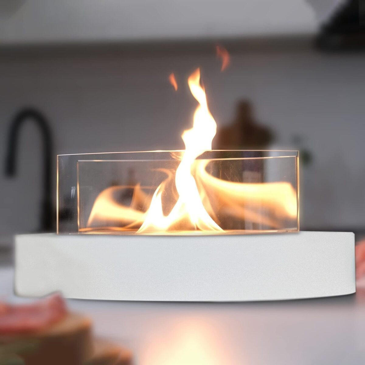 BIOETHANOL-KAMIN Weiß 34.5/13.6/19.7 cm - Weiß, Metall (19.7/13.6/34.5cm) - Authentics