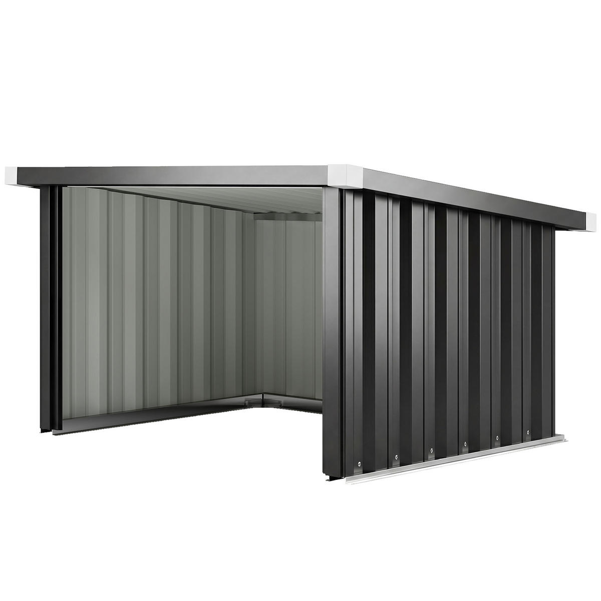 MÄHROBOTERGARAGE DE-10265 mit Pultdach und Schutzkante Silber - Dunkelgrau, Metall (86/62.5/108cm) - ComfortXL