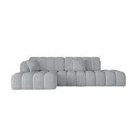 ECKSOFA mit Schlaffunktion Ottomane Links OLEA-L2 321x164x75 Grau Cord - Chromfarben/Schwarz, Holzwerkstoff/Kunststoff (321/164cm) - ALTDECOR