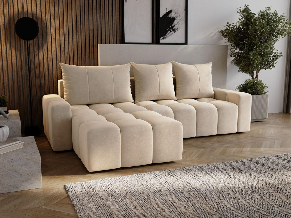 ECKSOFA Bresso Beige - Beige, Holz/Textil (255/168cm) - Graingold