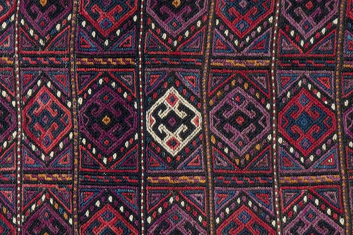 KELIM-TEPPICH handgewebt Sumak Shahsavan Bunt 93/72 cm Schurwolle - Multicolor, Textil (72/93cm) - Looma