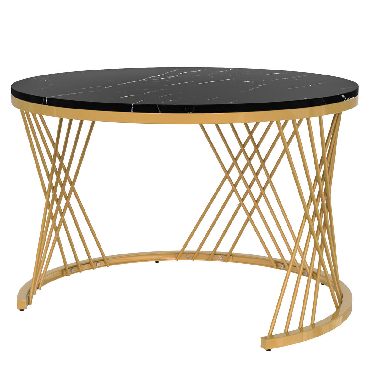 KONFERENČNÍ stolek 70/70/45,5 cm černý z MDF se zásuvkou a 2dílným setem - černá, kompozitní dřevo (70/70/45.5cm) - OKWISH