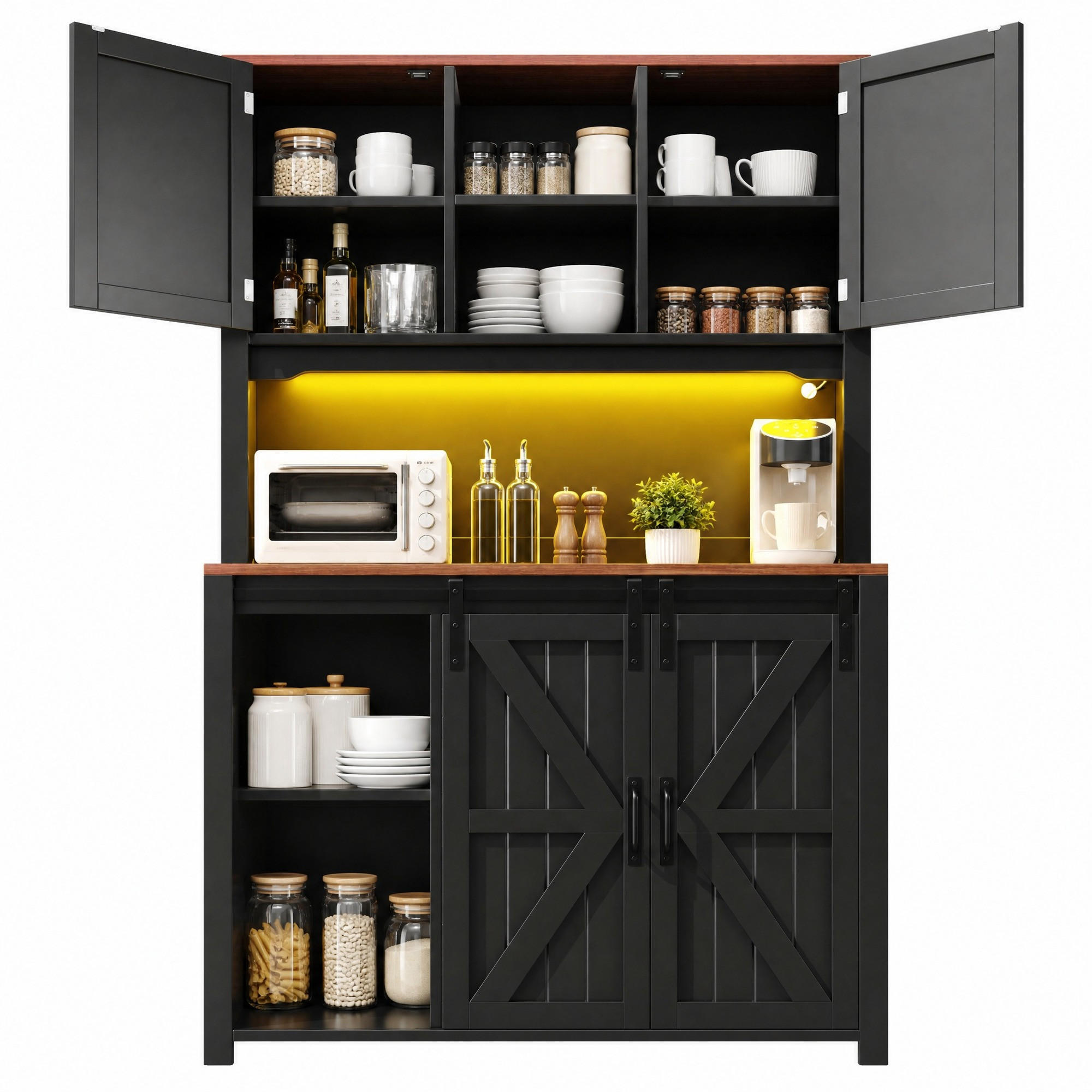 Ivmeu Küchensideboard Schwarz 115x174.7x40 cm