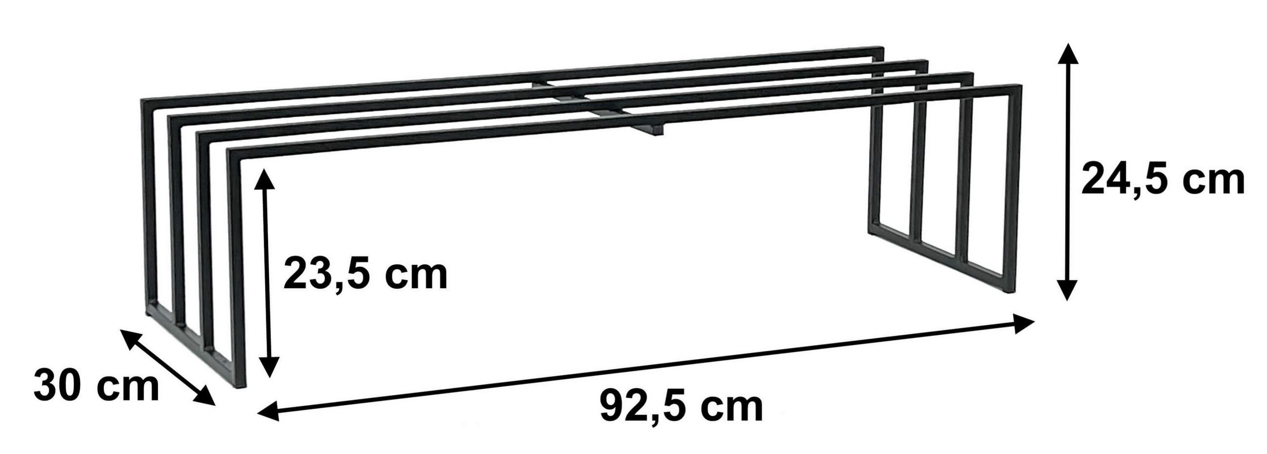 SCHUHREGAL Metall Schwarz 1 Ebene - Schwarz, Metall (92.5/24.5/30cm) - DanDiBo