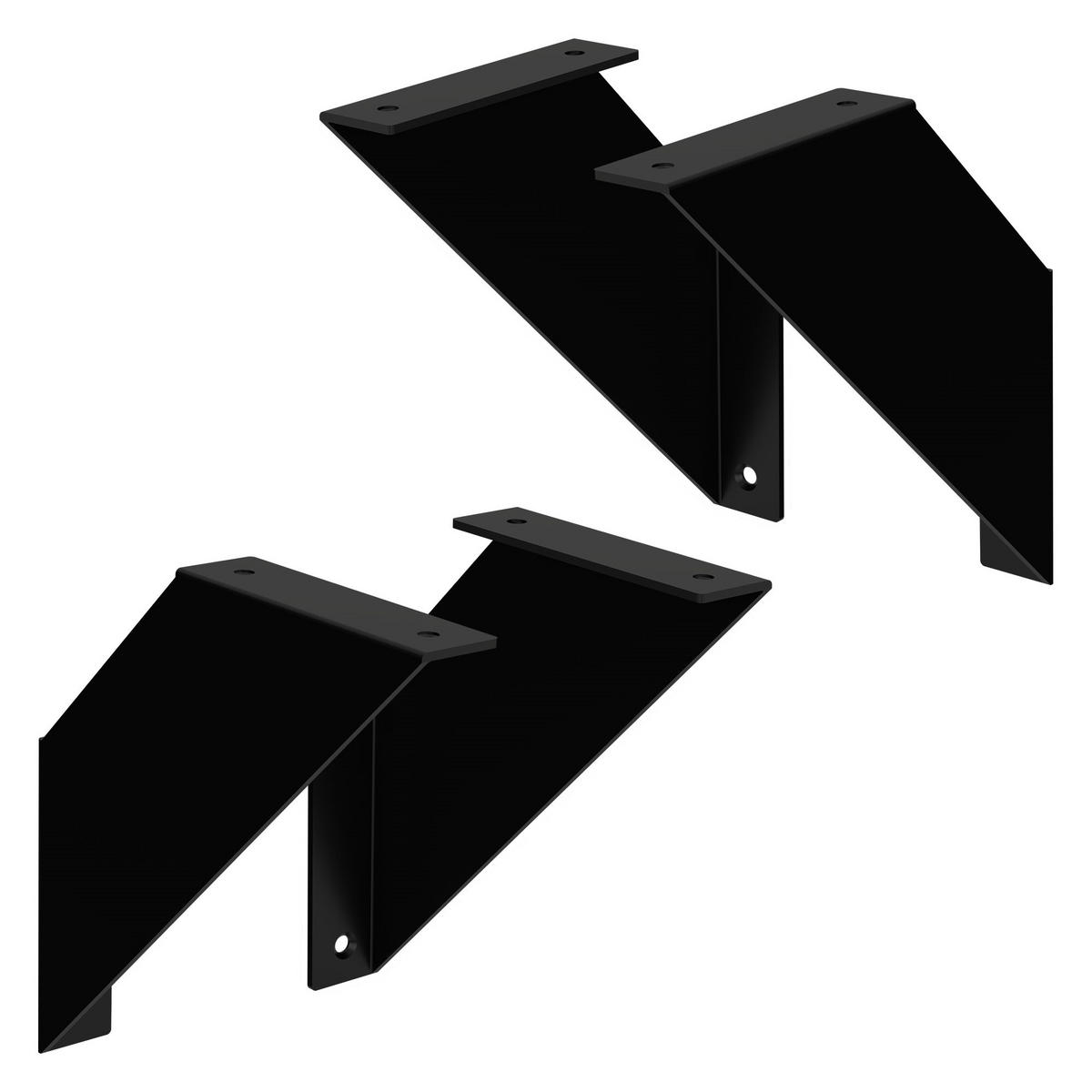 REGALHALTERUNG 2er Set - Schwarz, Metall (20/20/3cm) - ML-DESIGN