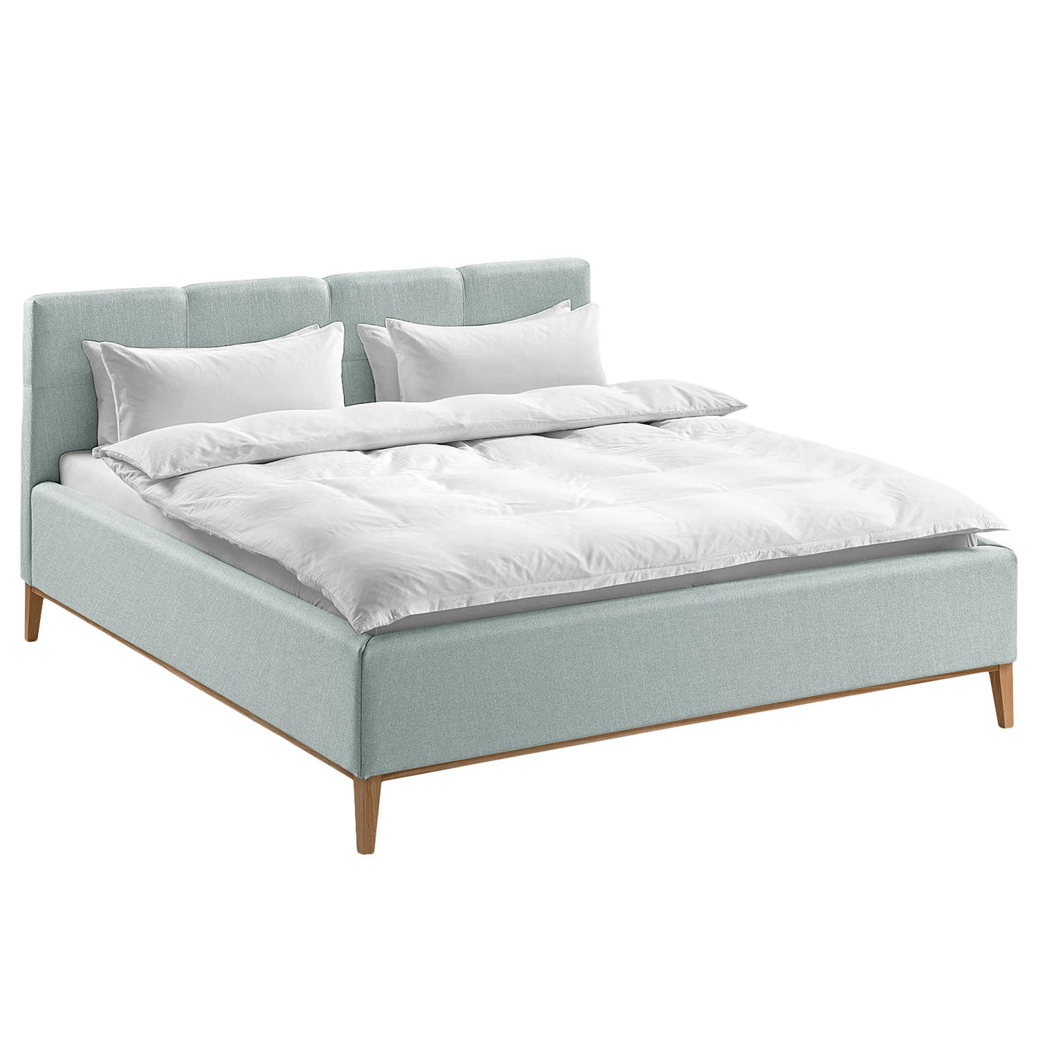 POLSTERBETT - Blaugrau, Textil (180/200cm) - home24