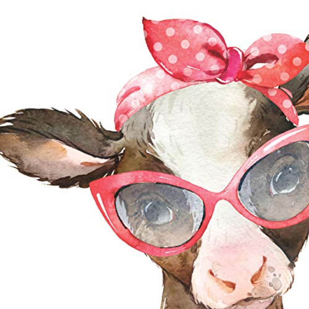 POSTER Set mit 4 Kuh und Kaninchen A3 Schwarzer Rahmen - Schwarz, Papier (29.7/3cm) - Nacnic