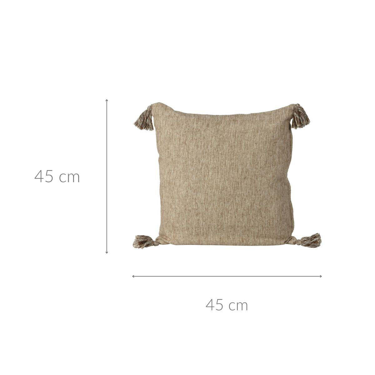 ZIERKISSEN Baumwolle 45/45 cm - Beige, Naturmaterialen (45/45cm)