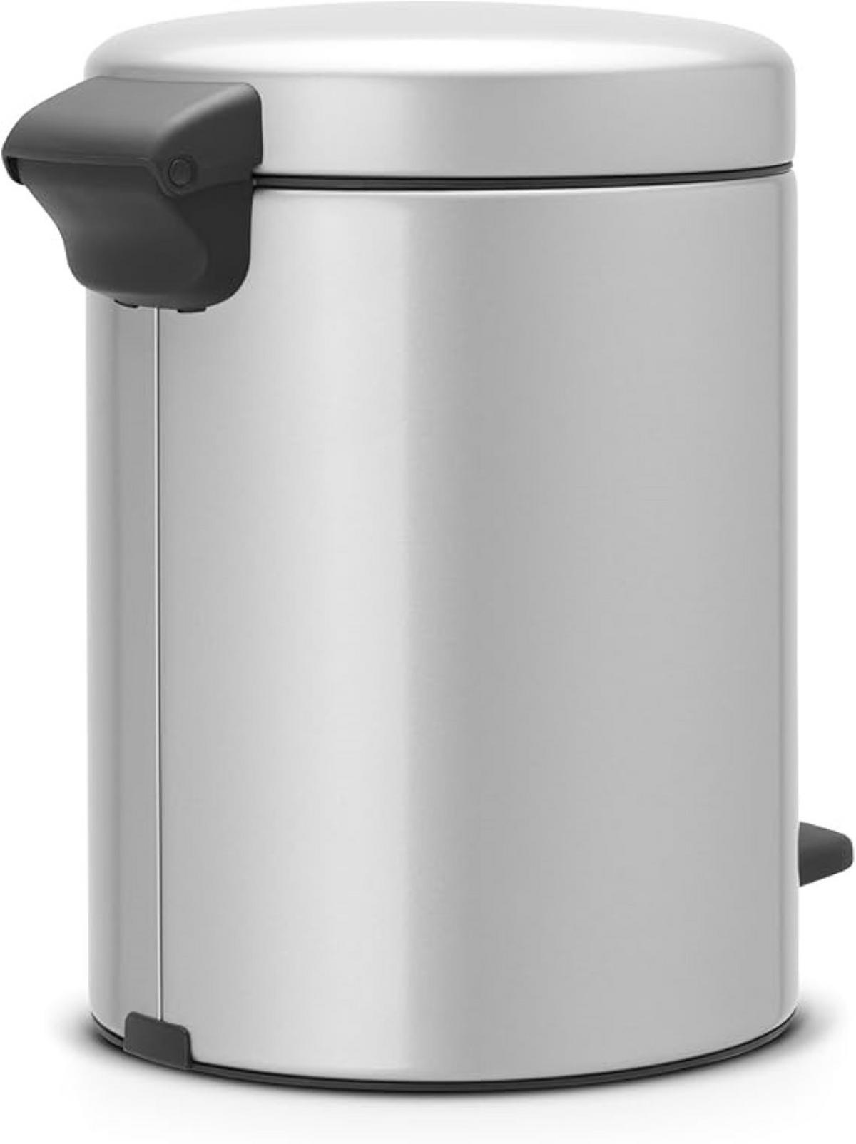 MÜLLEIMER klassisch Mit Soft Verschluss 5 Liter 30,2 x 26,3 x 21,7 cm Metall Metallik Grau - Grau, Metall (26.3/30.2/21.7cm) - PROREGAL