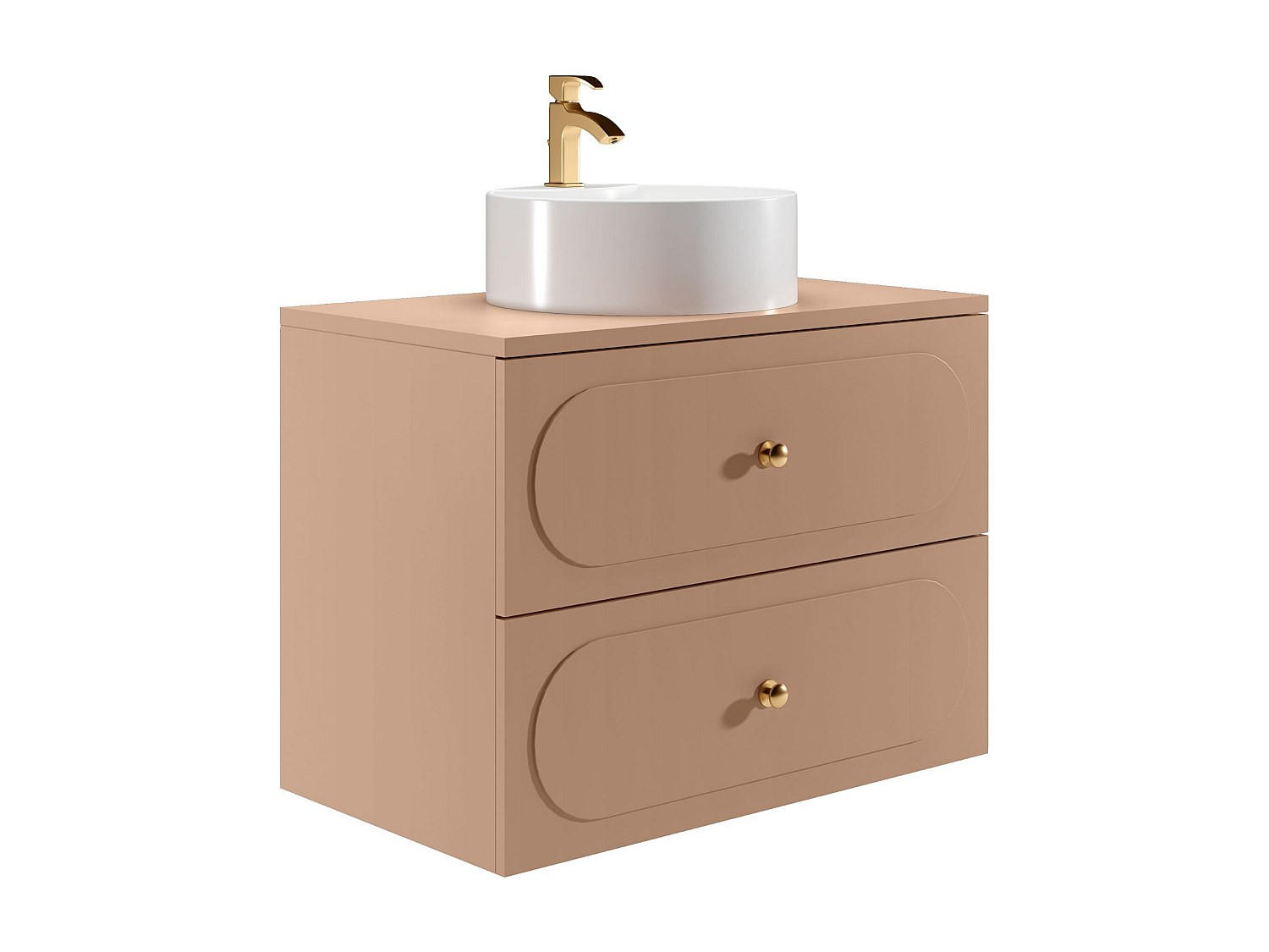 EINZELWASCHTISCH - 80 cm x 46 cm - Holz, Platte - Puderrosa SATOBAL - Hellrosa, Holz (80/60/46cm) - Vente-Unique