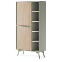 SIDEBOARD FOREST Beige, Grün 80x38x160 cm - Beige/Grün, Holzwerkstoff (80/160/38cm) - FURNLUX