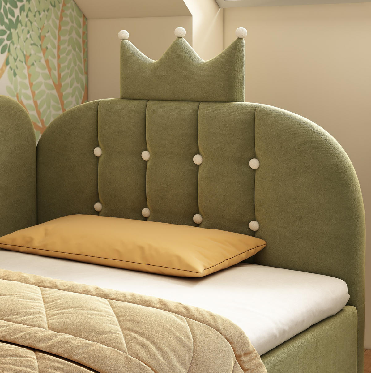 POLSTERBETT 90/190 cm Grün aus Samt mit Stauraum - Grün, Textil (90/190cm) - OKMYHOME