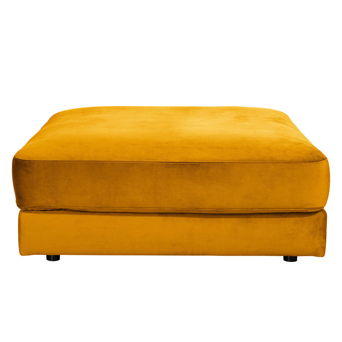 POLSTERHOCKER - Samt - Gelb/Schwarz, Textil/Metall (112/42/112cm) - home24