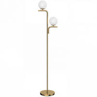 STEHLEUCHTE LED-Stehlampe 51x46x27cm Gold Moderne Bodenlampe mit Glaskugel Fußschalter - Goldfarben, Metall (33/28/170cm) - Raelunyi