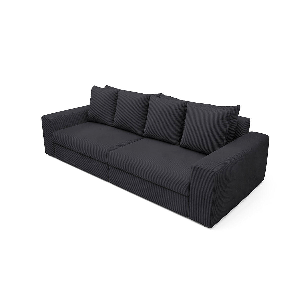 SOFA Paola 3 Sitzplätze Schwarz - Schwarz, Holz (272/86/120cm) - Petits-meubles