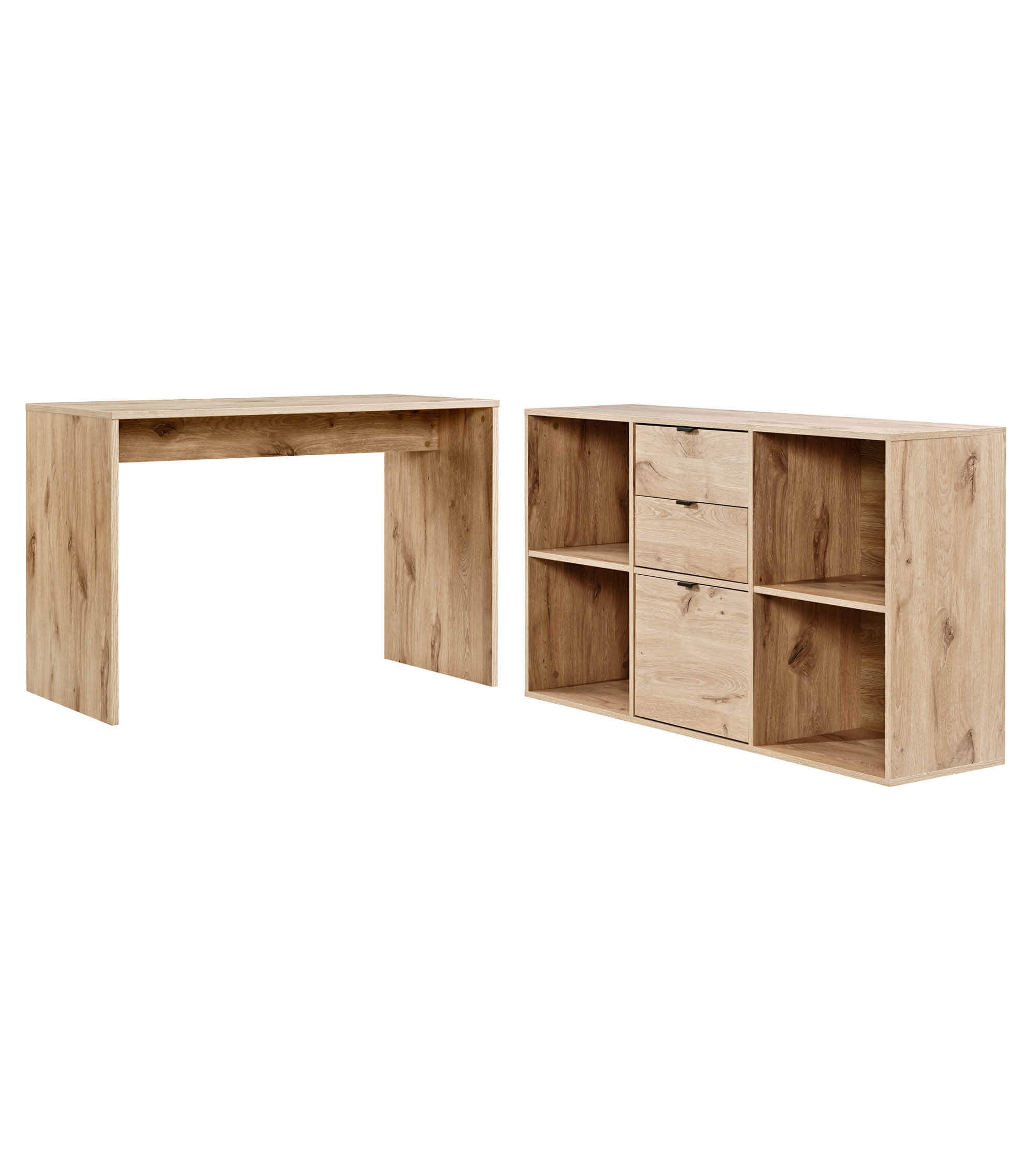 SCHREIBTISCH Der Produktive - Eichefarben, Holzwerkstoff (54/112/77cm) - Mokebo