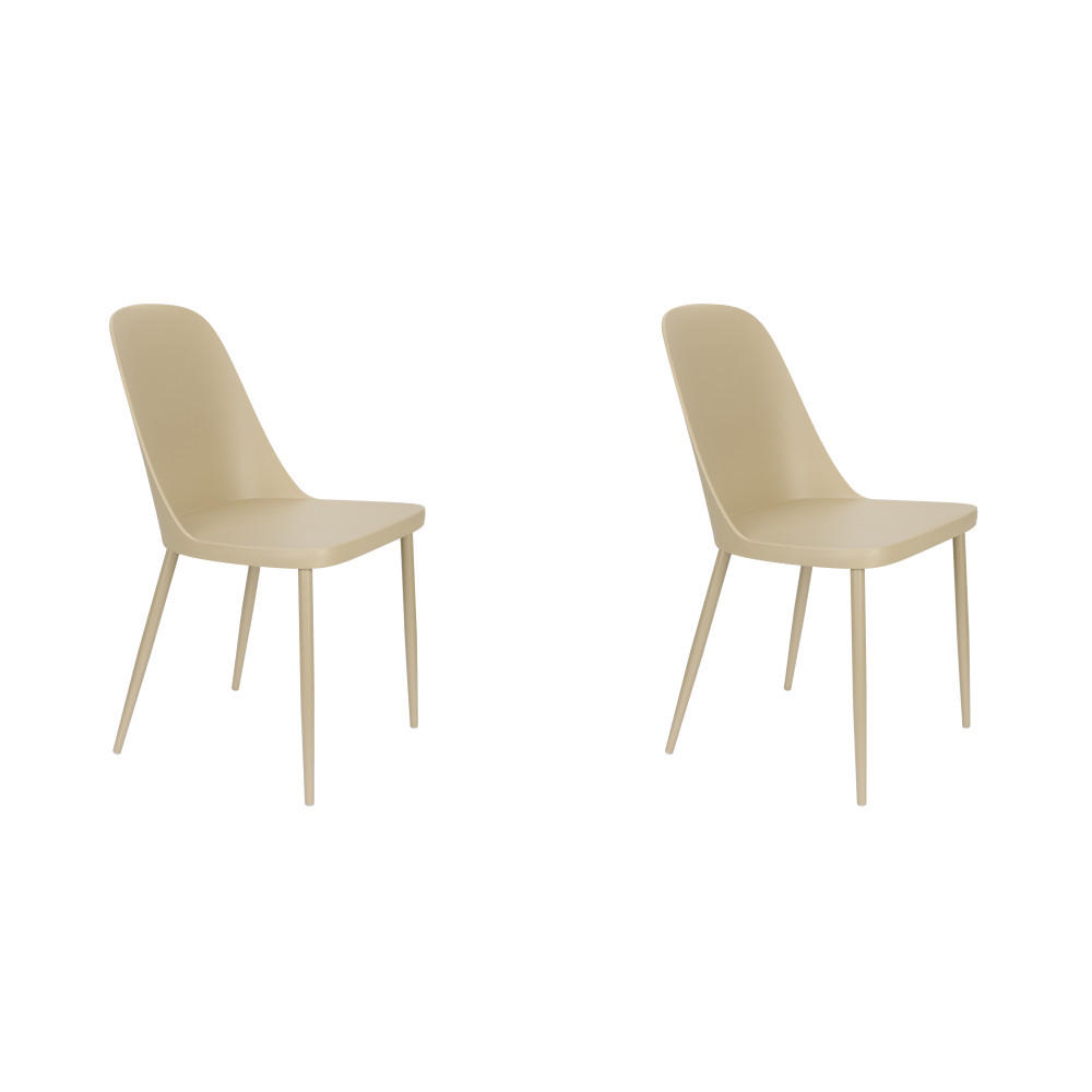 ESSZIMMERSTUHL Pip - Beige - 54/46/85 cm - 2er-Set - Beige, Metall (46/85/54cm)