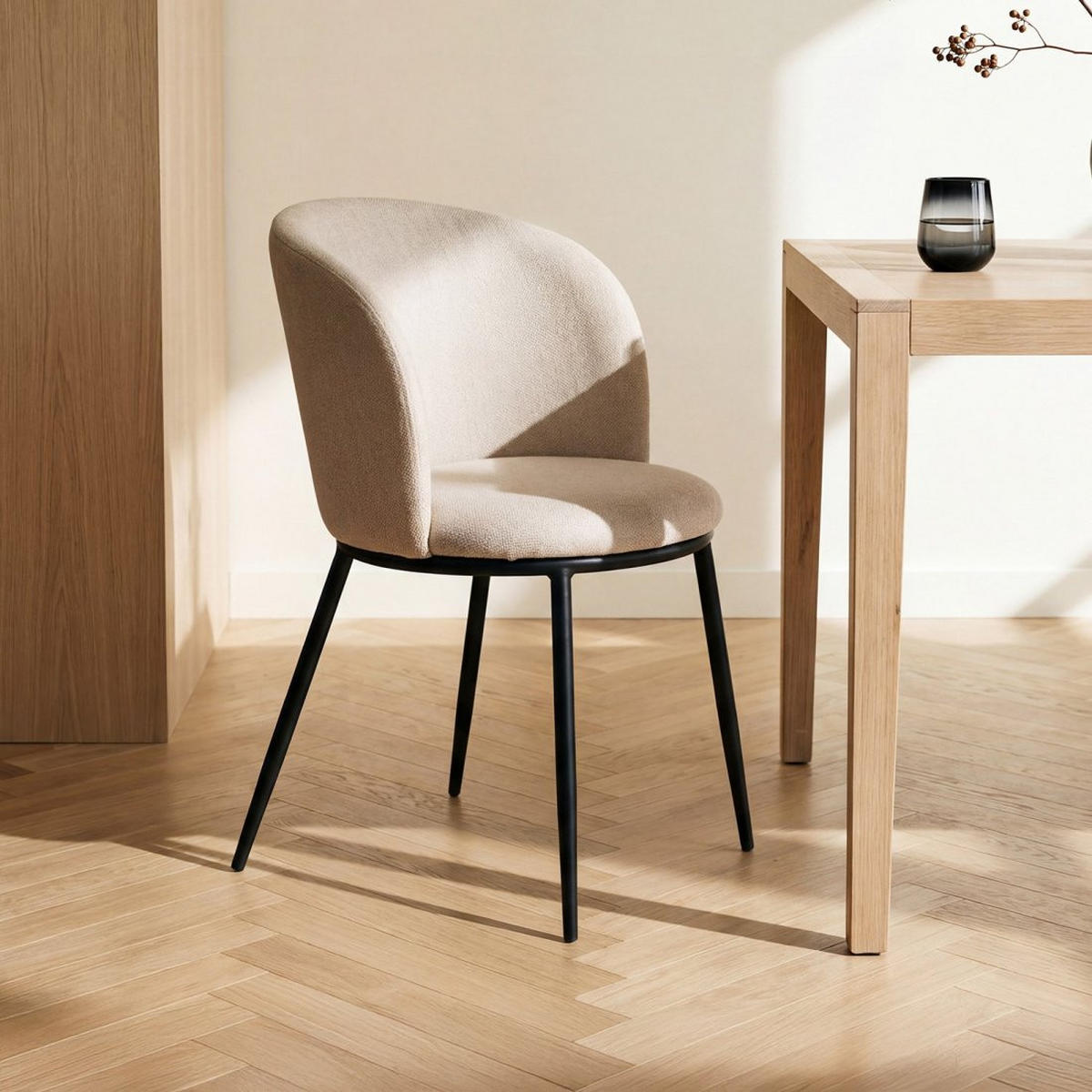 ESSZIMMERSTUHL Nolan Beige 51 cm x 80 cm 2er-Set - Beige, Textil (51/80/57cm) - Klast Home