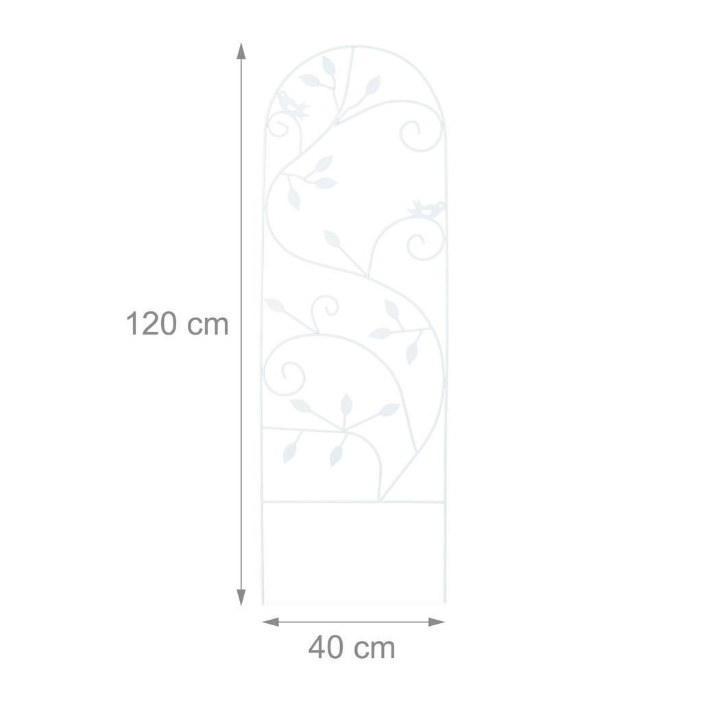 Thumbnail - Relaxdays Rankgitter, Weiß, Metall, 40x120x0.5 cm, Gartenzubehör, Gartendeko