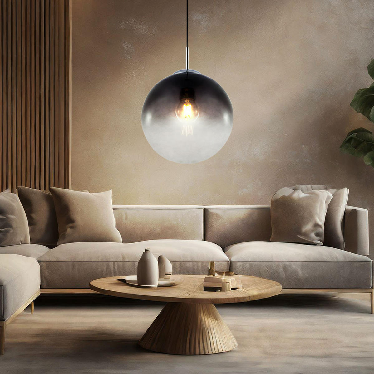 LED HÄNGELEUCHTE Glas Grau Rauchoptik - Grau, Glas (33/33/120cm) - Globo Lighting