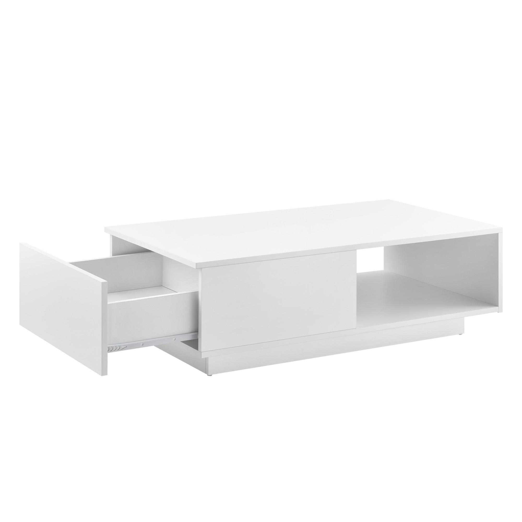 COUCHTISCH Biskra 95/55/31 - Weiß Hochglanz, Holzwerkstoff (55/95/31cm) - [en.casa]