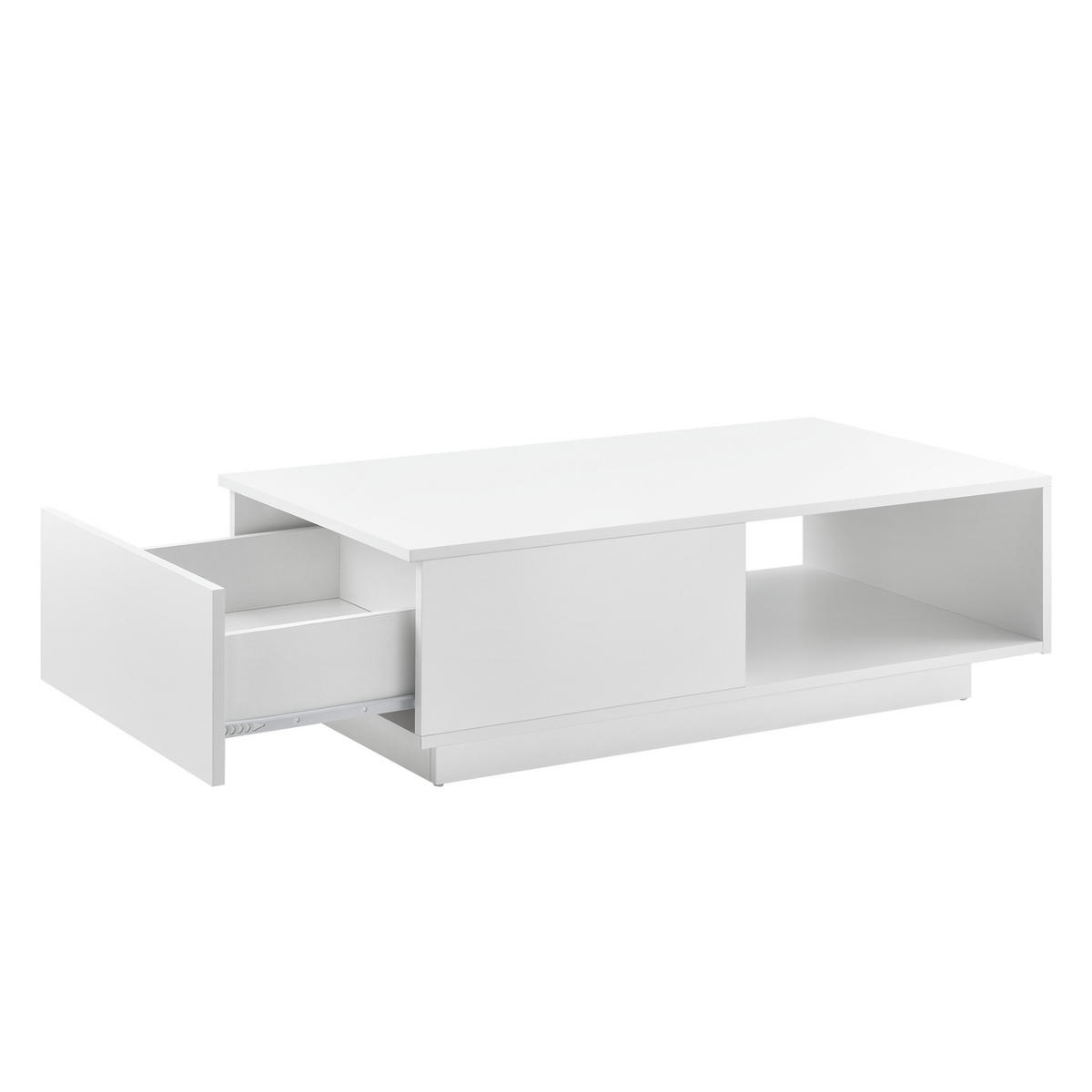 COUCHTISCH Biskra 95/55/31 - Weiß Hochglanz, Holzwerkstoff (55/95/31cm) - [en.casa]