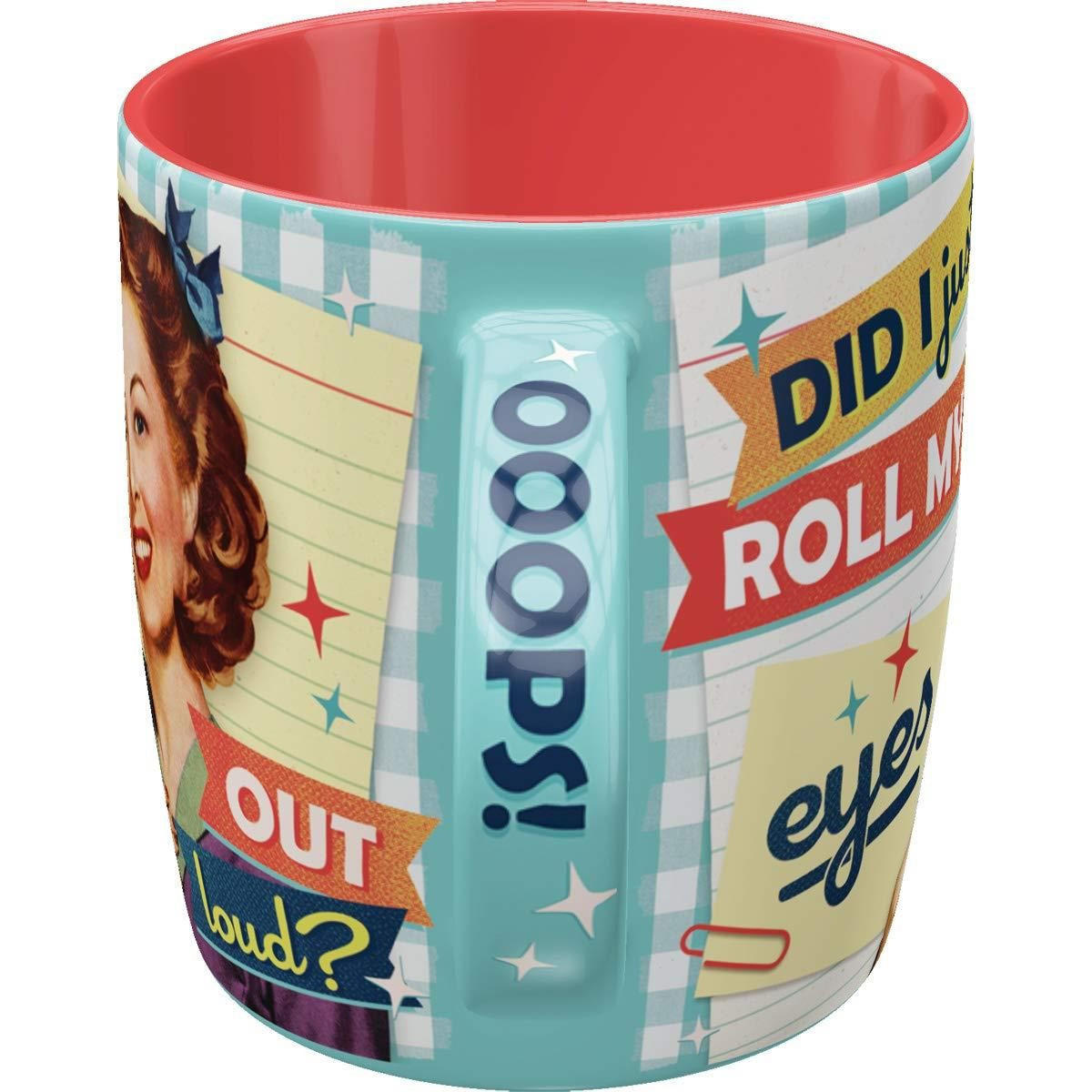 KAFFEETASSE 330 ml Say it 50's Did I Just Roll my Eyes - Multicolor, Keramik (0.33L) - Nostalgic-Art