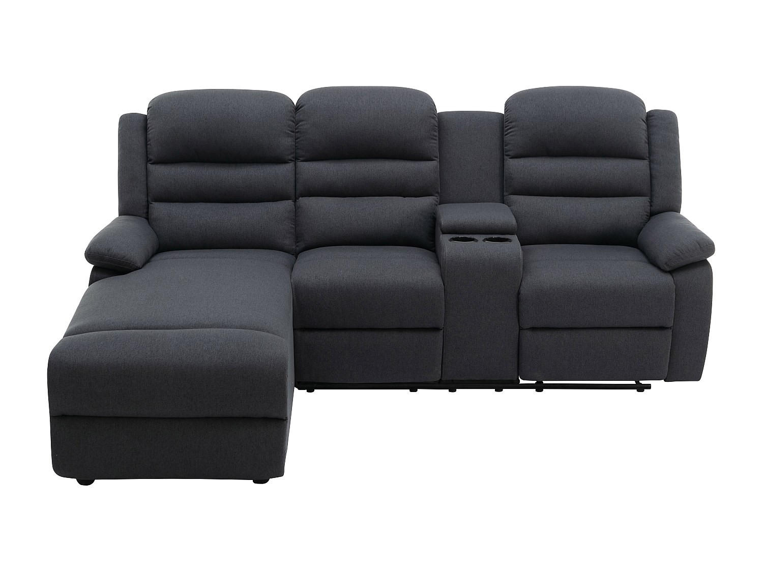RELAXSOFA - 4 Personen - Stoff - Anthrazitgrau - - Anthrazit, Textil (231/102/172cm) - Vente-Unique