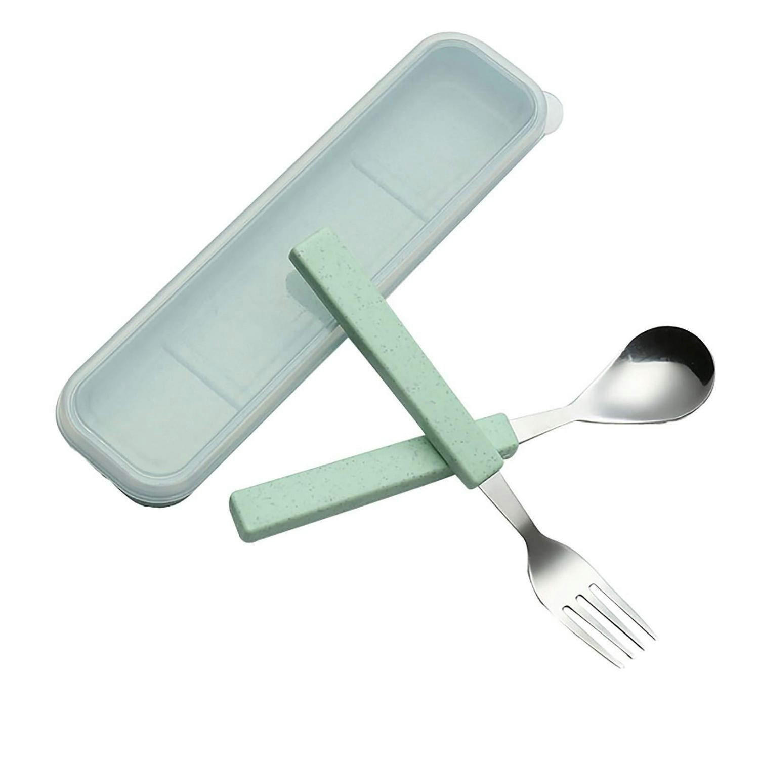 KINDER Besteck Set 2-teilig mit Reisekoffer Grün - Grün, Metall