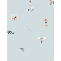 TAPETE Zirkus 53 cm x 10 m - Blau, Papier (53/0.1cm) - Sanders & Sanders