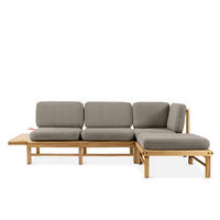 LOUNGESOFA ATREDA rechts - Grau, Holz/Textil (245/74/150cm) - KONSIMO®