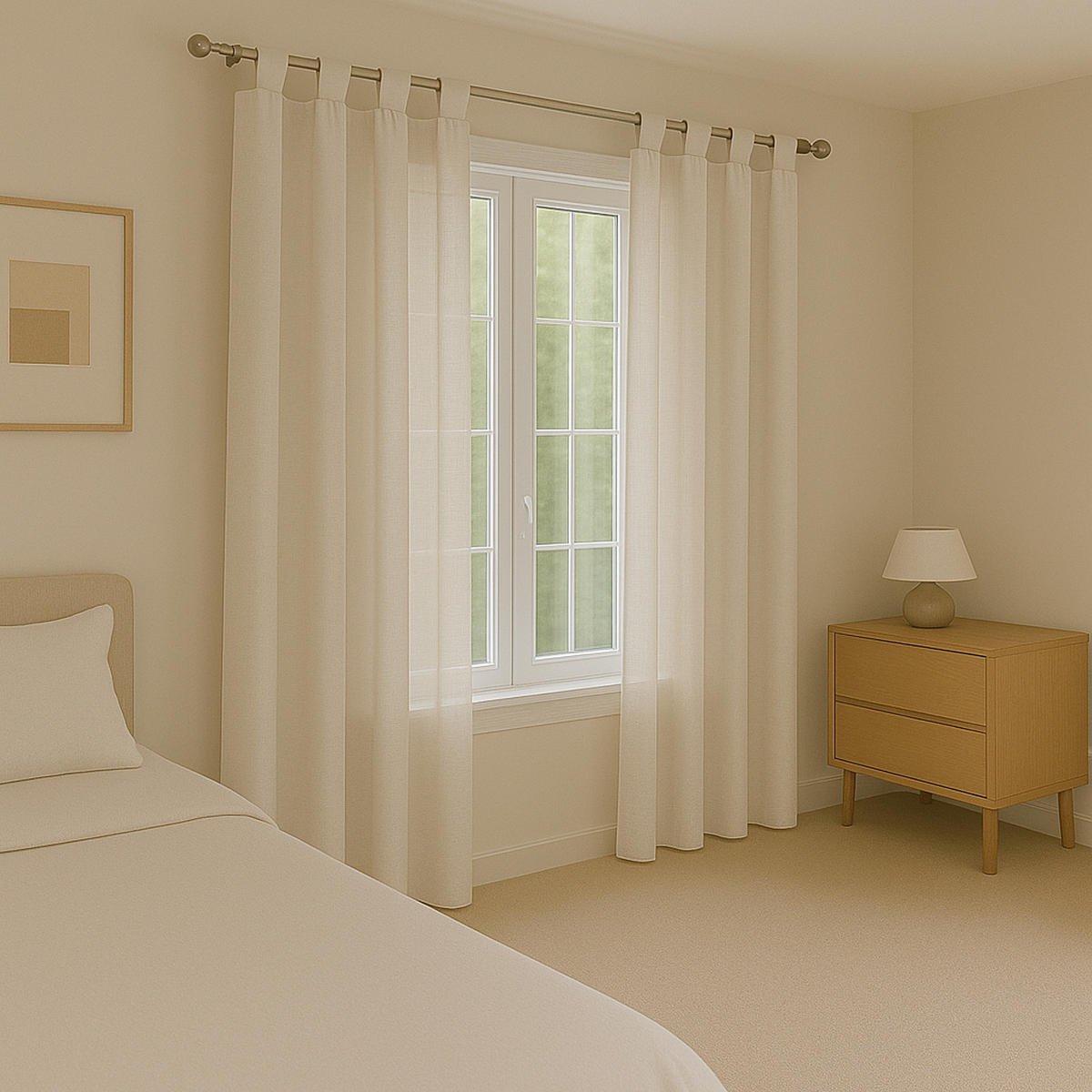 SCHLAUFENSCHAL blickdicht 140x225 cm Weiß 2er-Pack - Weiß, Textil (140/225cm)