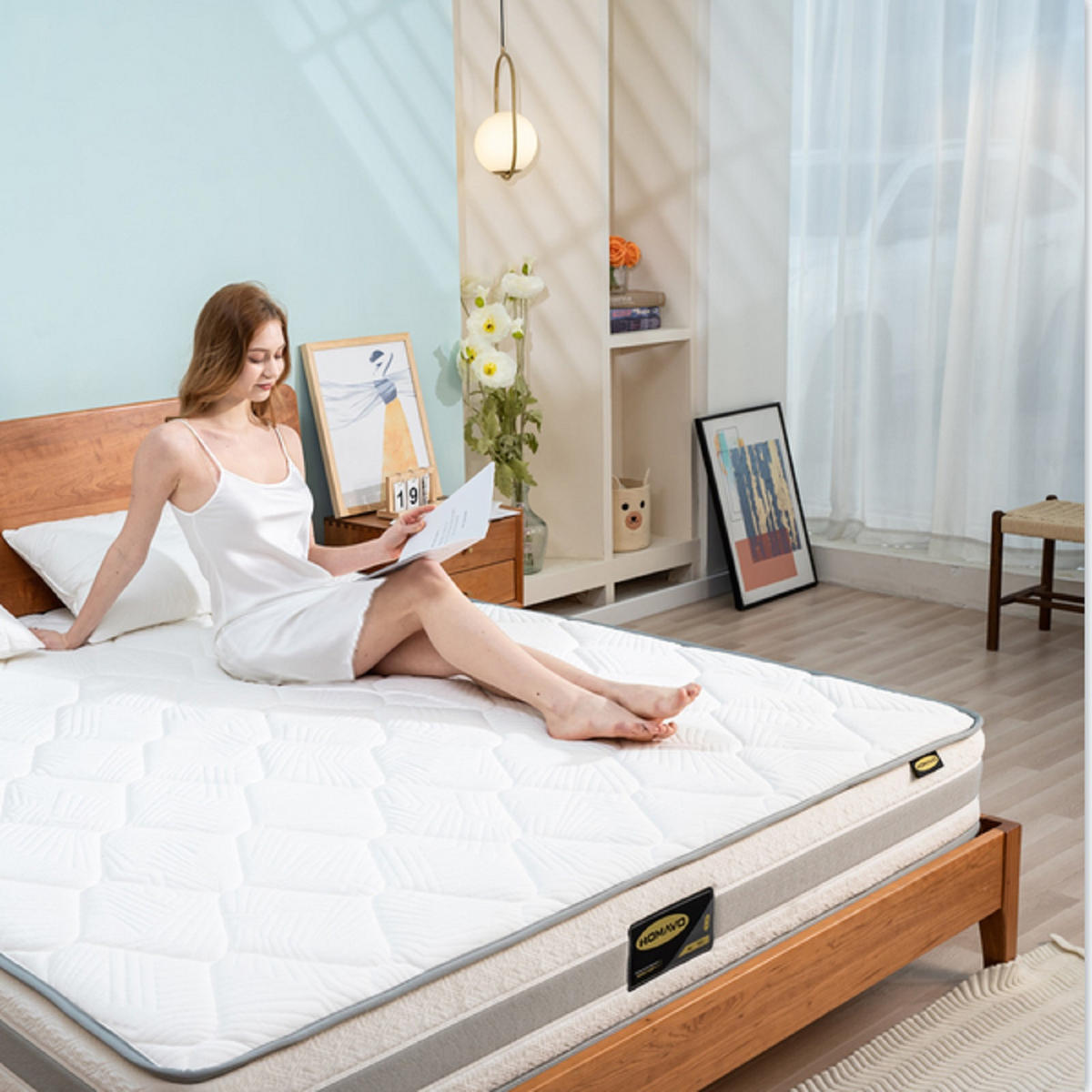 TASCHENFEDERKERNMATRATZE Höhe 25 cm 90×200cm - Weiß, Textil/Metall (90/200cm) - HOMAVO