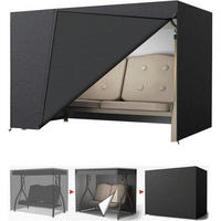 ABDECKUNG für Gartenschaukel 2-Sitzer 215 x 125 x 170 cm Schwarz - Schwarz, Textil (125/170/215cm)