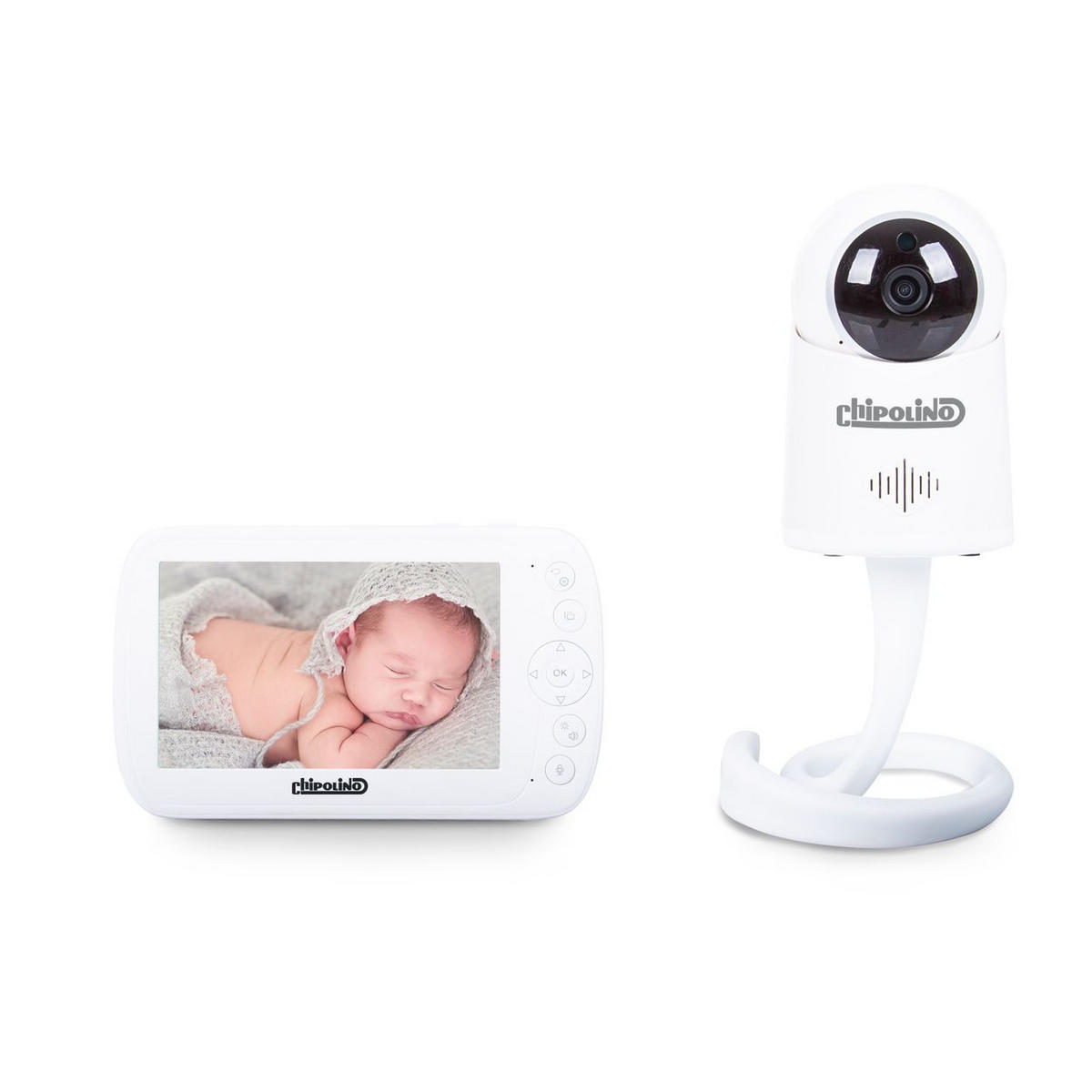 BABYPHONE Orion weiß LCD Nachtsicht, Musik, Temperatursensor - Weiß, Kunststoff - Chipolino