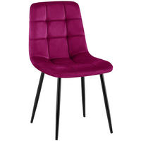 STUHL Samt Lila - Lila/Schwarz, Textil/Metall (45/84/55cm) - CLP
