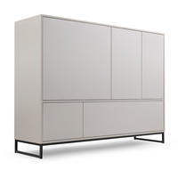 KOMMODE Giana mit 5 Türen, 160 cm, Beige Sand - Sandfarben/Beige, Holzwerkstoff (160/120/45cm) - Beautysofa