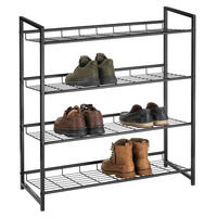 SCHUHREGAL ORDO - Schwarz, Metall (81/84/30cm) - CARO-Möbel