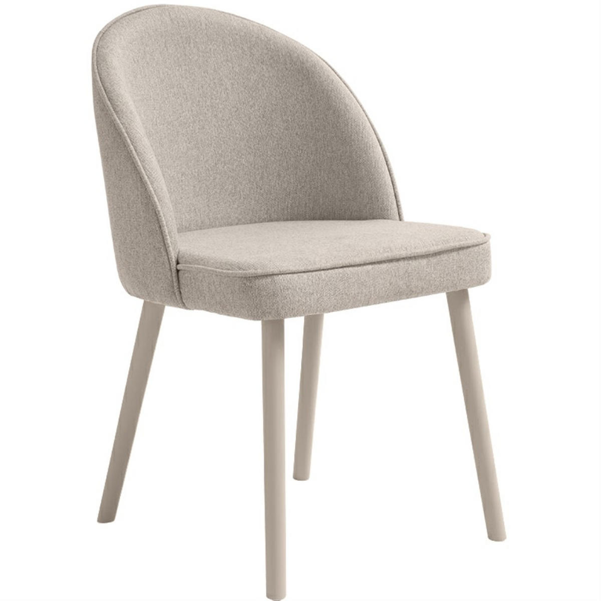 STUHL Luna, Polsterstuhl für das Esszimmer mit kaschmirfarbenen Holzbeinen, Beige - Kaschmir/Beige, Holz (51/87/46cm) - Beautysofa