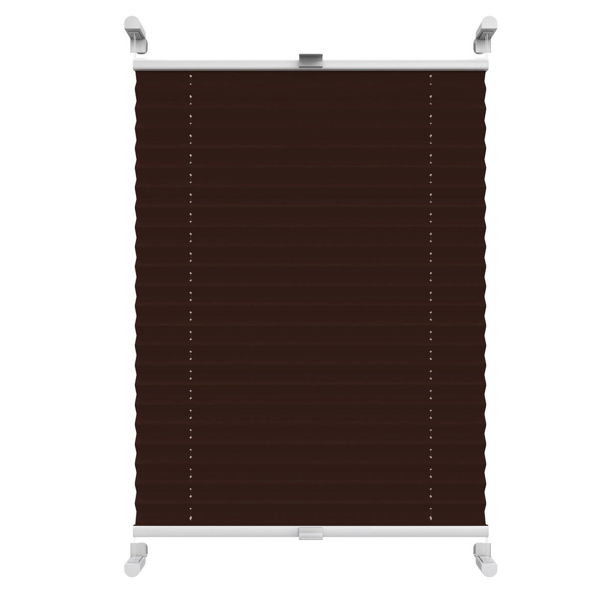 PLISSEE Thermo Basic 75 x 210cm Klemmfix ohne Bohren - Dunkelbraun, Textil (75/210/210cm) - Deco-Raum