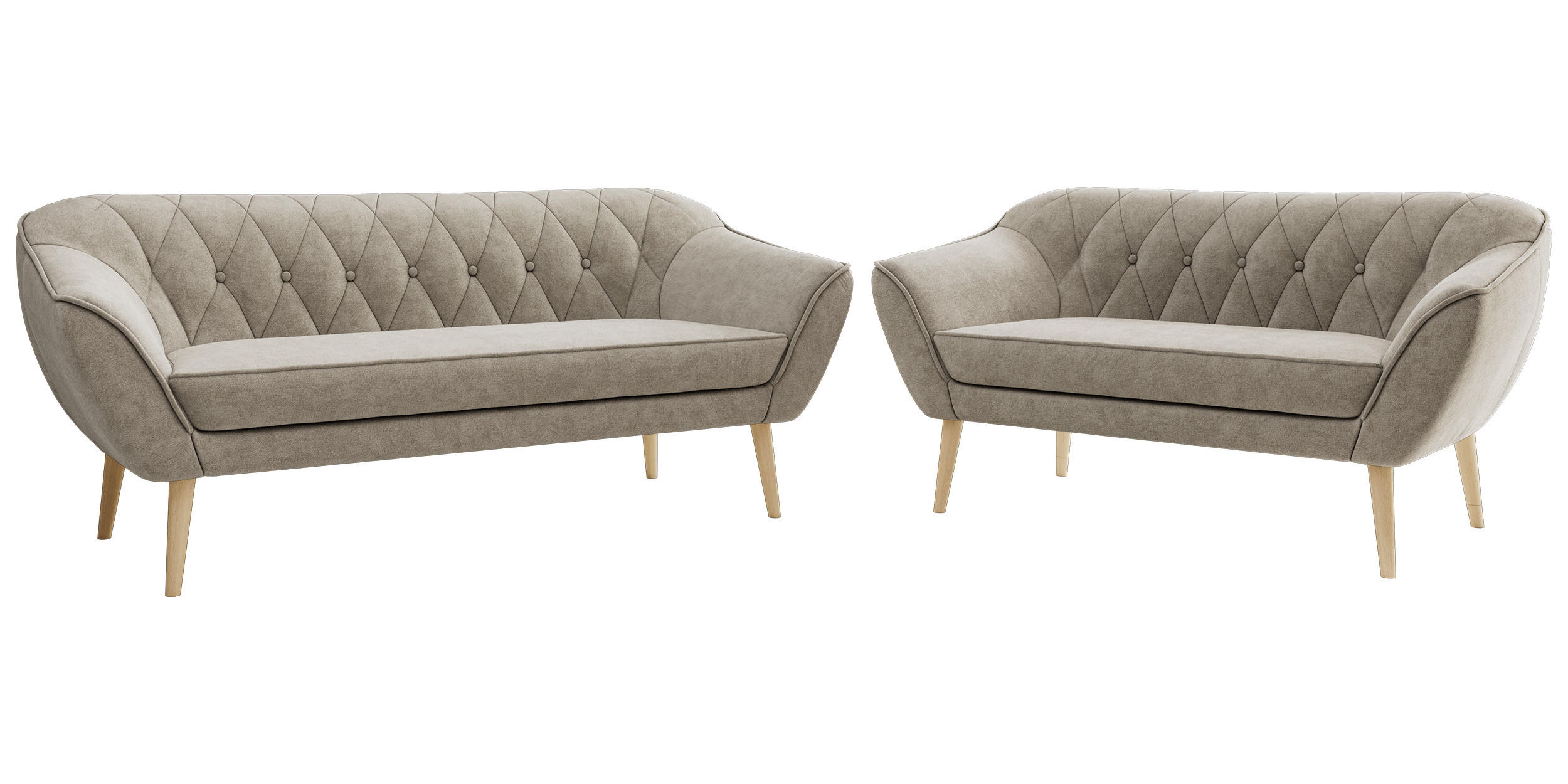 MKS Sitzgarnitur Greige 180x75x74 cm