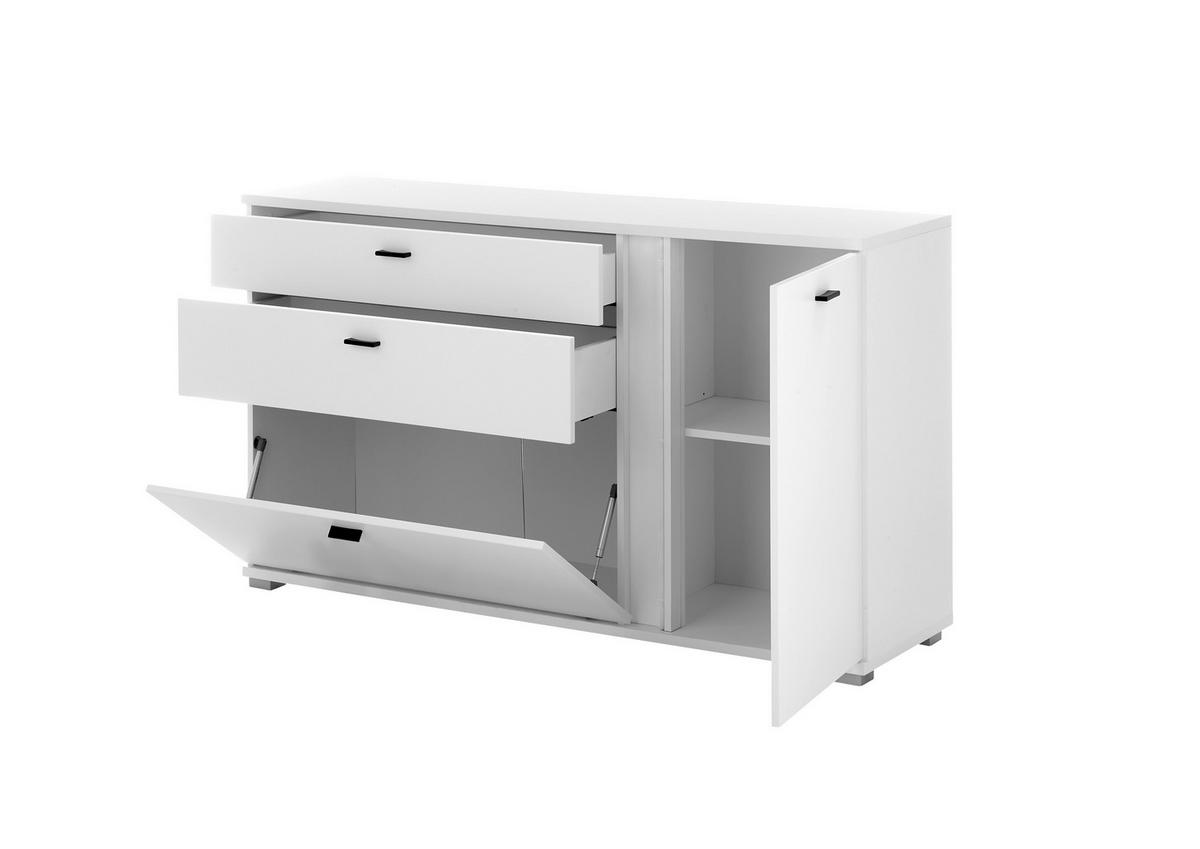 SIDEBOARD M19 Weiß Matt 150/86/42 cm schmal - Weiß, Holzwerkstoff (150/86/42cm) - Livojo