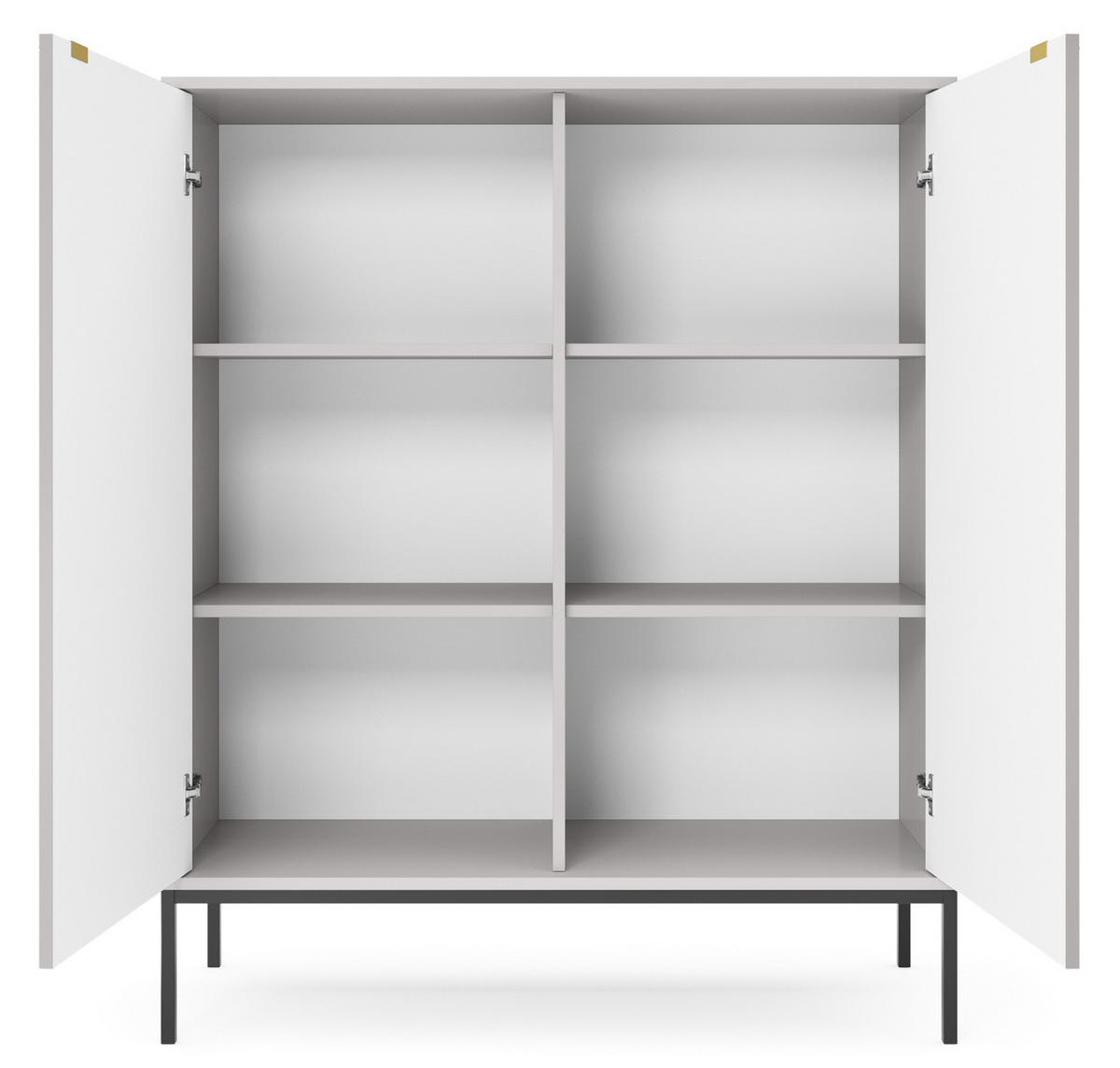 SIDEBOARD 104 cm Galla, 2 Türen, Grau + Gold - Goldfarben/Grau, Holz/Metall (104/125/39cm) - Emporius