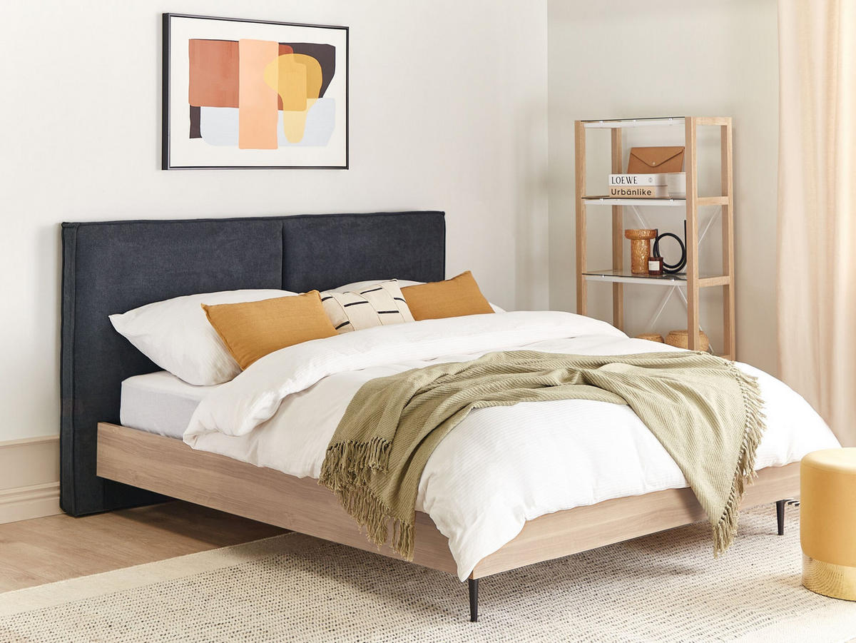 BETT 180/200cm Dunkelgrau Izernore - Dunkelgrau, Textil (180/200cm) - Beliani