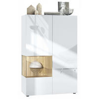 VITRINE Morena Einsatz in Eiche Natur - Eichefarben, Holzwerkstoff (91.5/136.5/37cm) - Vladon