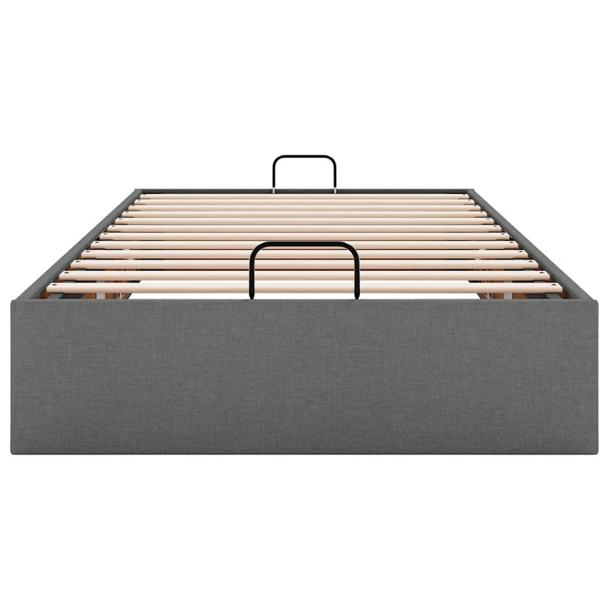 OTTOMAN-BETT Ohne Matratze Dunkelgrau 100/200 Cm Stoff - Grau, Textil (100/200cm) - vidaXL